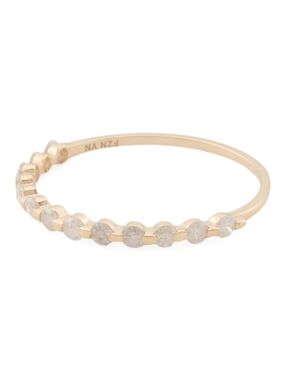 14k Yellow Gold Diamond Band Ring Size 7